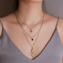 Retro Snake-shaped Three Layers Necklace