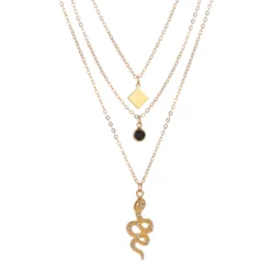 Retro Snake-shaped Three Layers Necklace -Deals Glis Jewel Store 1373815778746437632