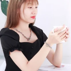 Personality Metal Heart-shaped Titanium Necklace Set Wholesale Nihaojewelry -Deals Glis Jewel Store 1420985525065617408