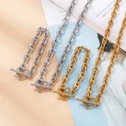 Personality Metal Heart-shaped Titanium Necklace Set Wholesale Nihaojewelry -Deals Glis Jewel Store 1420985533013823488