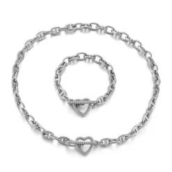 Personality Metal Heart-shaped Titanium Necklace Set Wholesale Nihaojewelry -Deals Glis Jewel Store 1420985550713786368