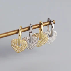 S925 Silver Geometric Heart Diamond Earrings Wholesale Nihaojewelry -Deals Glis Jewel Store 1430357971417829376
