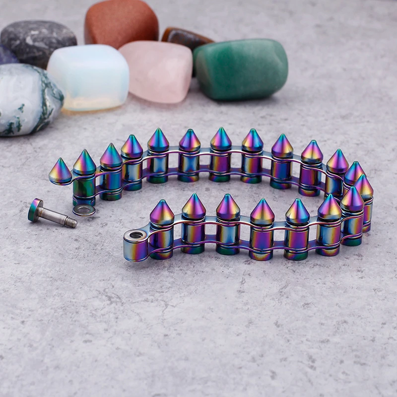 European And American Personalized Trendy Titanium Ornament Retro Punk Ornament Titanium Steel Bracelet Men And Women Bullet Bracelet Wholesale 4 European And American Personalized Trendy Titanium Ornament Retro Punk Ornament Titanium Steel Bracelet Men And Women Bullet Bracelet Wholesale - Image 4