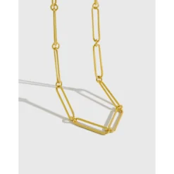 059 Korean Version Of S925 Sterling Silver Necklace Simple Chain Choker Necklace