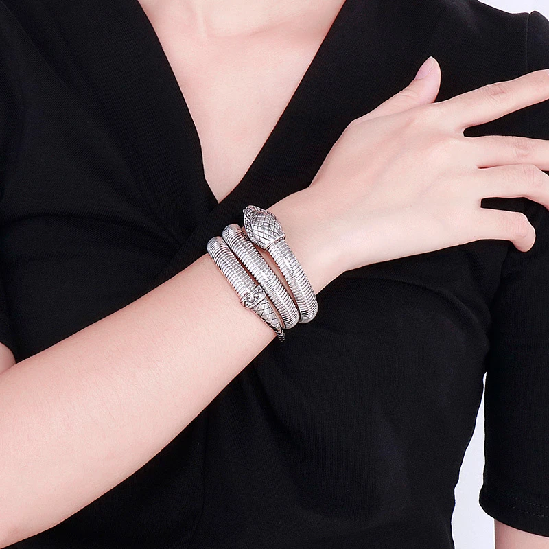 Fashion Stainless Steel Open Bracelet Multi-ring Cobra Bracelet Jewelry 1 Fashion Stainless Steel Open Bracelet Multi-ring Cobra Bracelet Jewelry