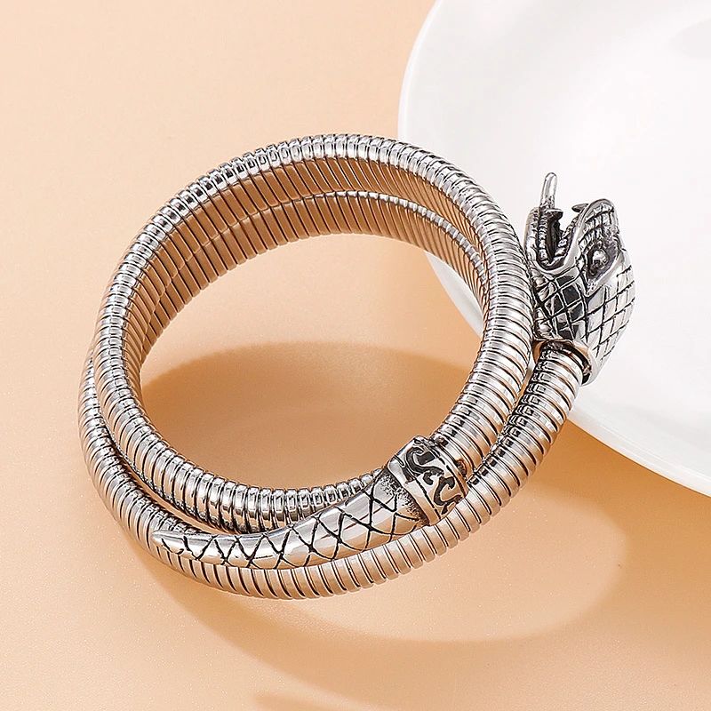 Fashion Stainless Steel Open Bracelet Multi-ring Cobra Bracelet Jewelry 4 Fashion Stainless Steel Open Bracelet Multi-ring Cobra Bracelet Jewelry - Image 4