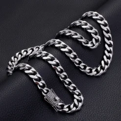 Domineering Men's Necklace Titanium Steel Necklace Men's Thick Diamond-Studded Necklace Fashion Ornament Necklace Trendy Men's Sweater Chain Personality Wholesale -Deals Glis Jewel Store 1453966978405502976