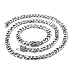 Domineering Men's Necklace Titanium Steel Necklace Men's Thick Diamond-Studded Necklace Fashion Ornament Necklace Trendy Men's Sweater Chain Personality Wholesale -Deals Glis Jewel Store 1453966987033186304