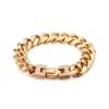 Korean Style New Stainless Steel Bracelet 18K Real Gold Fashion Personality Diamond-Embedded Titanium Steel Bracelet One-Piece Delivery