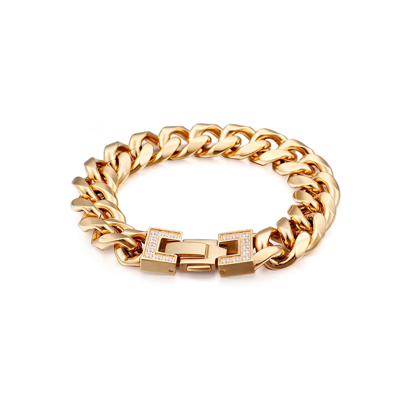 Korean Style New Stainless Steel Bracelet 18K Real Gold Fashion Personality Diamond-Embedded Titanium Steel Bracelet One-Piece Delivery 3 Korean Style New Stainless Steel Bracelet 18K Real Gold Fashion Personality Diamond-Embedded Titanium Steel Bracelet One-Piece Delivery - Image 3