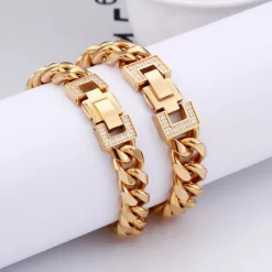 Korean Style New Stainless Steel Bracelet 18K Real Gold Fashion Personality Diamond-Embedded Titanium Steel Bracelet One-Piece Delivery 10 Korean Style New Stainless Steel Bracelet 18K Real Gold Fashion Personality Diamond-Embedded Titanium Steel Bracelet One-Piece Delivery -Deals Glis Jewel Store 1456527656651722752