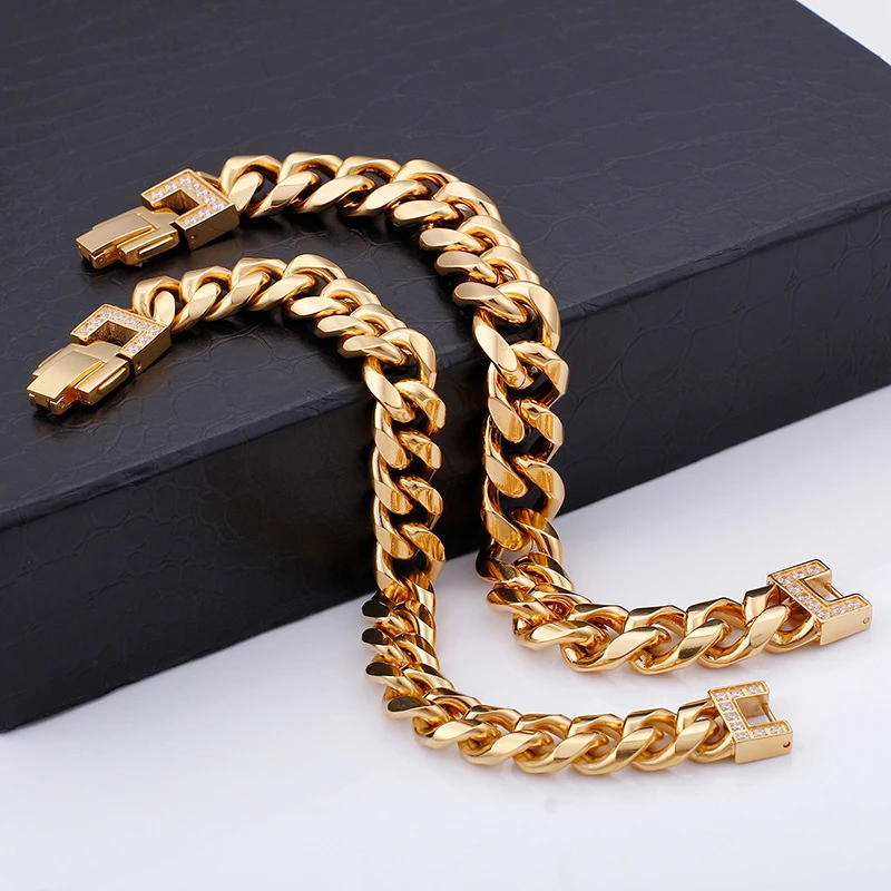 Korean Style New Stainless Steel Bracelet 18K Real Gold Fashion Personality Diamond-Embedded Titanium Steel Bracelet One-Piece Delivery 6 Korean Style New Stainless Steel Bracelet 18K Real Gold Fashion Personality Diamond-Embedded Titanium Steel Bracelet One-Piece Delivery - Image 6
