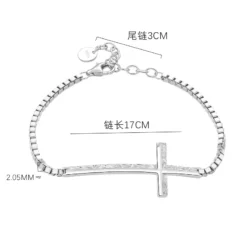 Sl006 Korean Style S925 Silver Bracelet Women's Graceful And Fashionable Texture Cross Bracelet Personality Hand Jewelry -Deals Glis Jewel Store 1458278247073714176