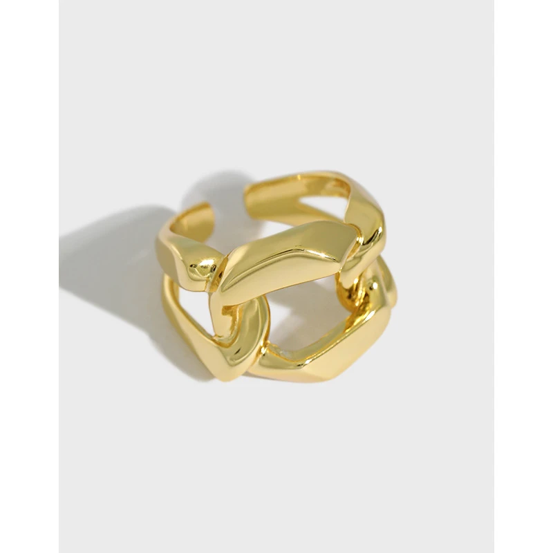 Korean Niche Design Simple Wide Chain S925 Sterling Silver Ring Female Wholesale 2 Korean Niche Design Simple Wide Chain S925 Sterling Silver Ring Female Wholesale - Image 2