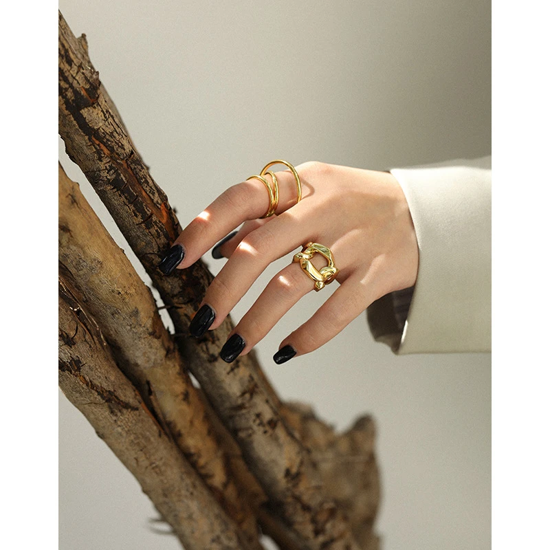 Korean Niche Design Simple Wide Chain S925 Sterling Silver Ring Female Wholesale 4 Korean Niche Design Simple Wide Chain S925 Sterling Silver Ring Female Wholesale - Image 4