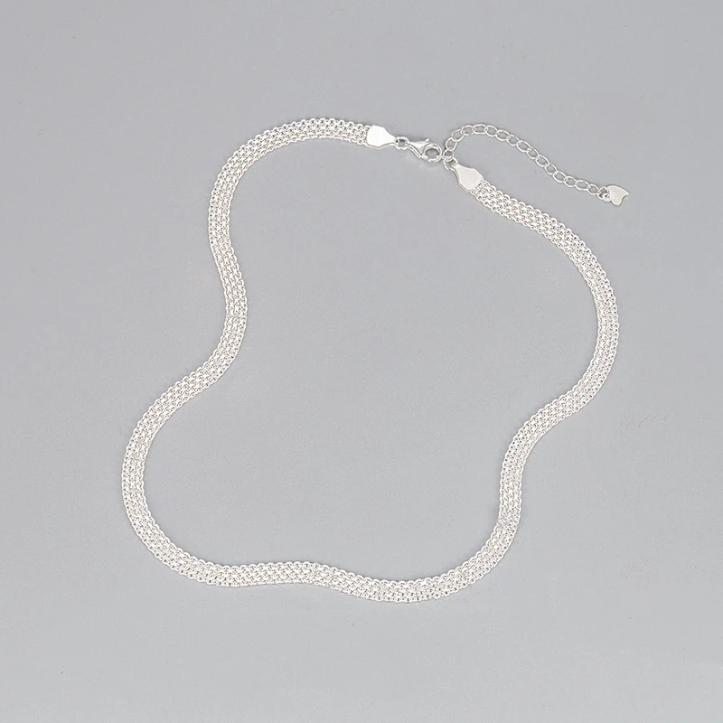 Korea 925 Sterling Silver Four-row Chain Necklace Wholesale 3 Korea 925 Sterling Silver Four-row Chain Necklace Wholesale - Image 3