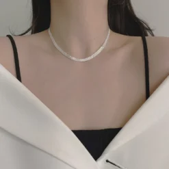 Korea 925 Sterling Silver Four-row Chain Necklace Wholesale 10 Korea 925 Sterling Silver Four-row Chain Necklace Wholesale -Deals Glis Jewel Store 1458307272928268288