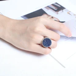 Foreign Trade Jewelry European And American Fashion Round Crystal Bud Titanium Steel Multicolor Ring 9 Foreign Trade Jewelry European And American Fashion Round Crystal Bud Titanium Steel Multicolor Ring -Deals Glis Jewel Store 1458627816034799616