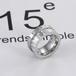 Dickies Dicka Titanium Ornament Wholesale European And American New Wide Surface Frosted Inlaid Lady Temperament Creative Ring -Deals Glis Jewel Store 1460439419487129600