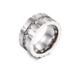 Dickies Dicka Titanium Ornament Wholesale European And American New Wide Surface Frosted Inlaid Lady Temperament Creative Ring -Deals Glis Jewel Store 1460439442320920576