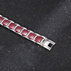Korean Fashion Magnet Bracelet European And American Men's Titanium Steel Bracelet Stainless Steel Personalized Red Ceramic Strap Bracelet -Deals Glis Jewel Store 1460439456476696576