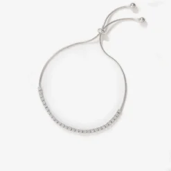 S925 Sterling Silver Small Square Full Diamond Bracelet Wholesale