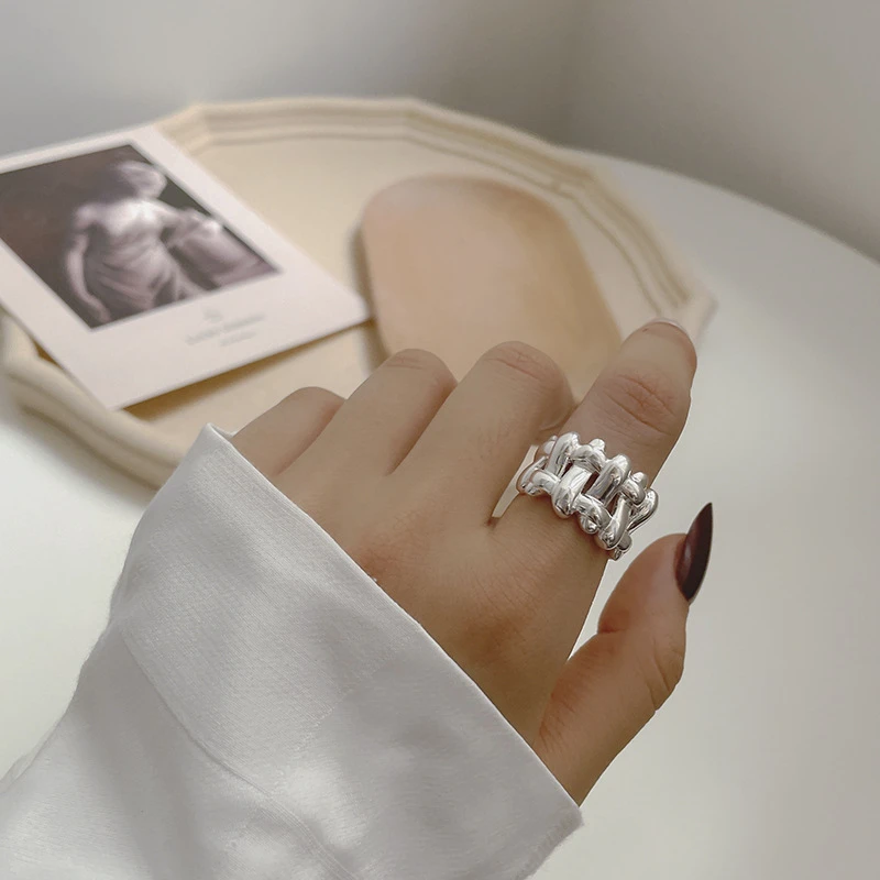 925 Sterling Silver Braided Ring Noble And Luxurious Feeling Ring Hand Jewelry 5 925 Sterling Silver Braided Ring Noble And Luxurious Feeling Ring Hand Jewelry - Image 5