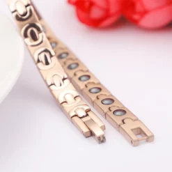 Personality Fashion Rose Gold Inlaid Metal Stone Titanium Steel Bracelet -Deals Glis Jewel Store 1470231652193144832