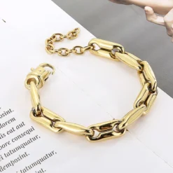 European And American Fashion Stainless Steel Thick Chain Punk Bracelet -Deals Glis Jewel Store 1476059397984751616
