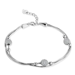 925 Silver Bracelet Korean Jewelry Heart Circle Beads Diamond Multi-layer Bracelet -Deals Glis Jewel Store 1481854261297025024