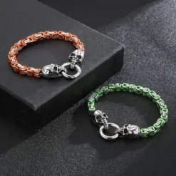 New Hip-hop Pattern Chain Skull Head Titanium Steel Hollow Thick Bracelet -Deals Glis Jewel Store 1495940262093000704
