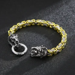 Rock Domineering Lion Head Chain Stainless Steel Couple Bracelet -Deals Glis Jewel Store 1501762179140030464