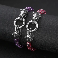 Rock Domineering Lion Head Chain Stainless Steel Couple Bracelet -Deals Glis Jewel Store 1501762196387008512