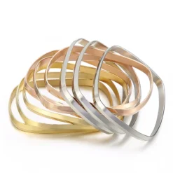 Generous Vacuum Plating Three-color Geometric Titanium Steel Women's Bracelet Jewelry