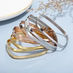 Generous Vacuum Plating Three-color Geometric Titanium Steel Women's Bracelet Jewelry -Deals Glis Jewel Store 1509090745867440128
