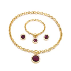 Fashion Inlay Rhinestone Glass Stone Stainless Steel Necklace Bracelet Ear Studs Three-Piece Set 9 Fashion Inlay Rhinestone Glass Stone Stainless Steel Necklace Bracelet Ear Studs Three-Piece Set -Deals Glis Jewel Store 1524635581055897600