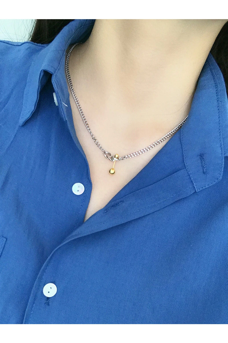 Simple Style Ball Sterling Silver Plating Pendant Necklace 3 Simple Style Ball Sterling Silver Plating Pendant Necklace - Image 3