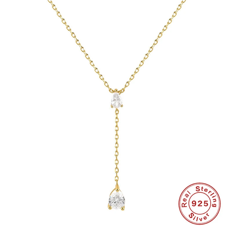 Fashion Solid Color Sterling Silver Necklace Chain Inlay Zircon 925 Silver Necklaces 1 Fashion Solid Color Sterling Silver Necklace Chain Inlay Zircon 925 Silver Necklaces