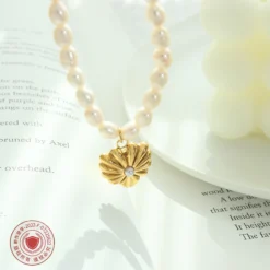 French Style Heart Shape Titanium Steel Pendant Necklace Pearl Gold Plated Stainless Steel Necklaces -Deals Glis Jewel Store 1551476532709560320