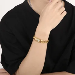 Fashion Geometric Titanium Steel Bracelets Inlay Rhinestones Stainless Steel Bracelets 10 Fashion Geometric Titanium Steel Bracelets Inlay Rhinestones Stainless Steel Bracelets -Deals Glis Jewel Store 1557896033151881216