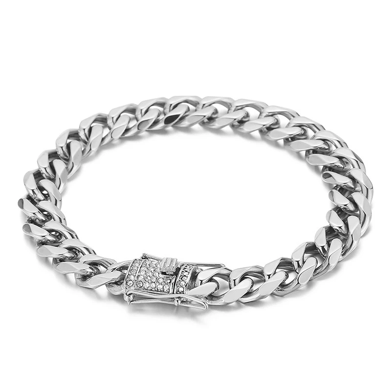 Fashion Geometric Titanium Steel Bracelets Inlay Rhinestones Stainless Steel Bracelets 3 Fashion Geometric Titanium Steel Bracelets Inlay Rhinestones Stainless Steel Bracelets - Image 3