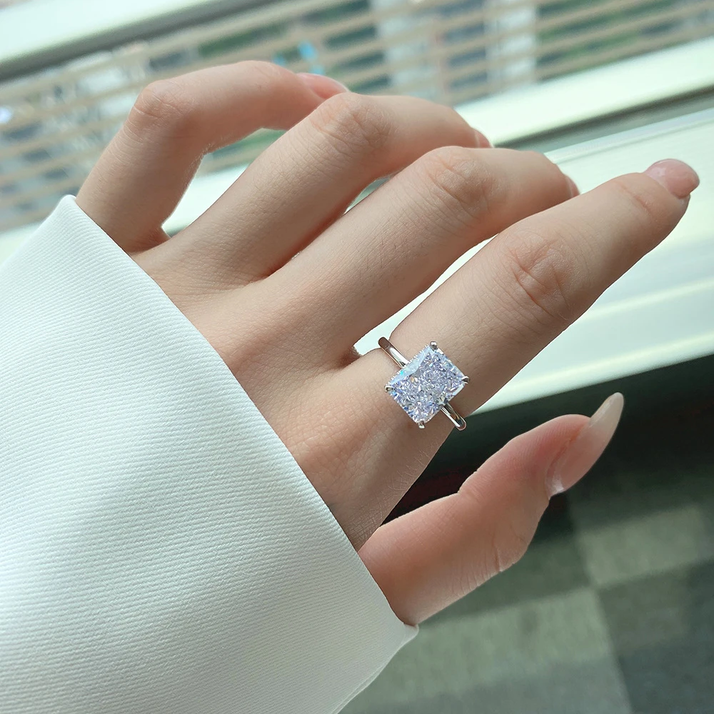 Modern Style Geometric Sterling Silver Plating Zircon Rings 5 Modern Style Geometric Sterling Silver Plating Zircon Rings - Image 5
