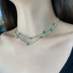 Elegant Flower Sterling Silver Plating Zircon Choker 1 Piece -Deals Glis Jewel Store 1573227461154574336