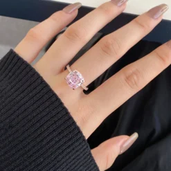 Fashion Square Silver Plating Inlay Rhinestones Rings 1 Piece