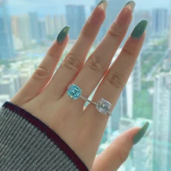 Fashion Square Sterling Silver Plating Inlay Zircon Rings 1 Piece 9 Fashion Square Sterling Silver Plating Inlay Zircon Rings 1 Piece -Deals Glis Jewel Store 1584391977997307904