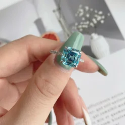 Fashion Square Sterling Silver Plating Inlay Zircon Rings 1 Piece 8 Fashion Square Sterling Silver Plating Inlay Zircon Rings 1 Piece -Deals Glis Jewel Store 1584391978668396544