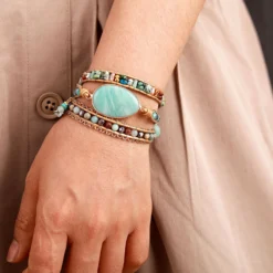 Fashion Water Droplets Pu Leather Natural Stone Patchwork Women'S Bracelets 1 Piece -Deals Glis Jewel Store 1587049178478022656