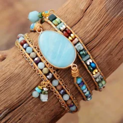 Fashion Water Droplets Pu Leather Natural Stone Patchwork Women'S Bracelets 1 Piece -Deals Glis Jewel Store 1587049427749703680 1