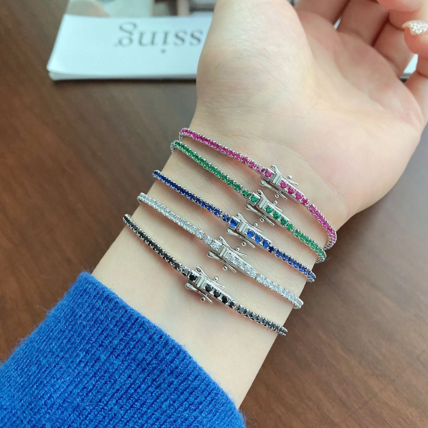 Fashion Geometric Sterling Silver Plating Zircon Bracelets 4 Fashion Geometric Sterling Silver Plating Zircon Bracelets - Image 4