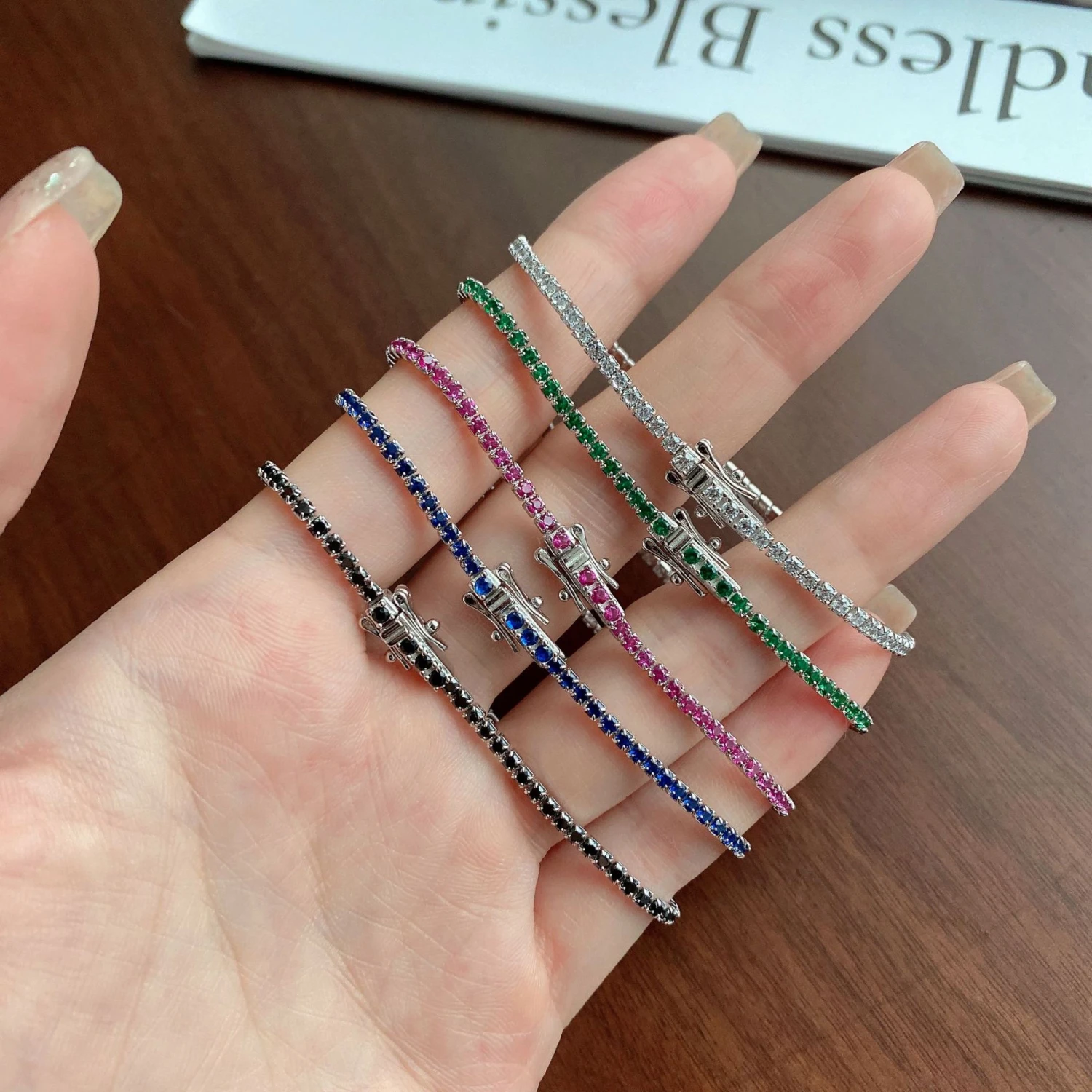 Fashion Geometric Sterling Silver Plating Zircon Bracelets 2 Fashion Geometric Sterling Silver Plating Zircon Bracelets - Image 2